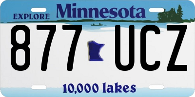 MN license plate 877UCZ