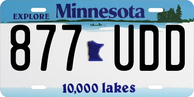 MN license plate 877UDD