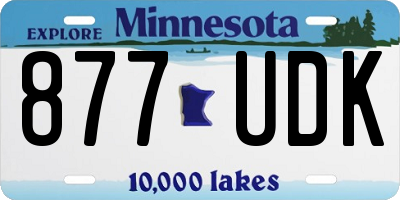MN license plate 877UDK