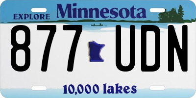 MN license plate 877UDN