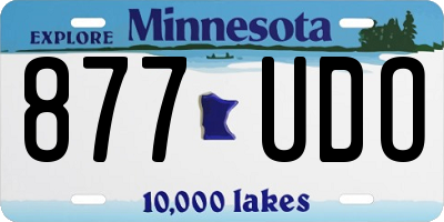 MN license plate 877UDO