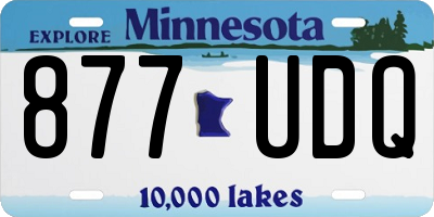 MN license plate 877UDQ