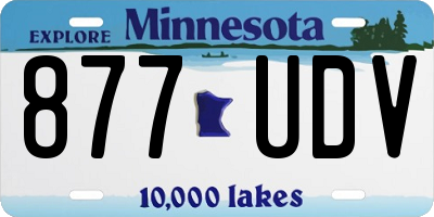 MN license plate 877UDV