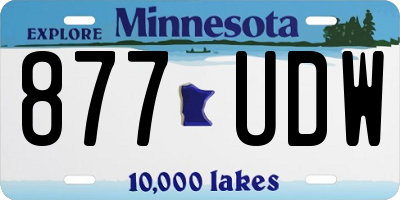 MN license plate 877UDW