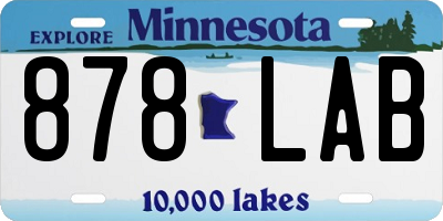 MN license plate 878LAB