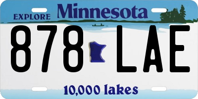 MN license plate 878LAE