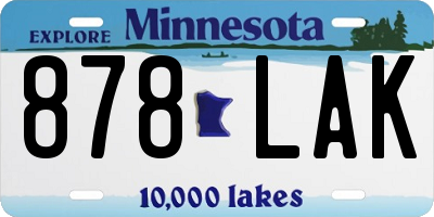 MN license plate 878LAK