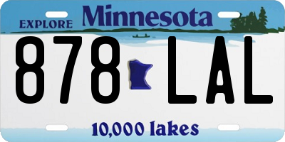 MN license plate 878LAL