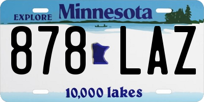 MN license plate 878LAZ