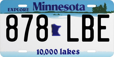 MN license plate 878LBE