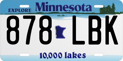 MN license plate 878LBK