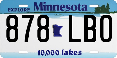 MN license plate 878LBO