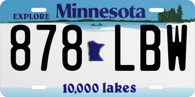 MN license plate 878LBW