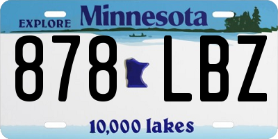 MN license plate 878LBZ