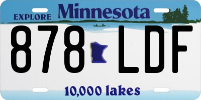 MN license plate 878LDF
