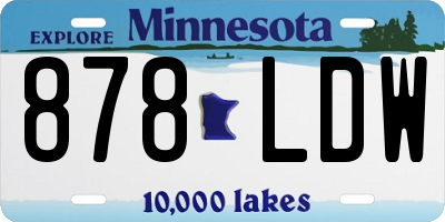 MN license plate 878LDW
