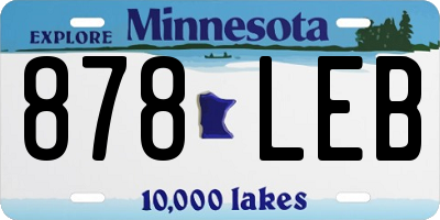 MN license plate 878LEB