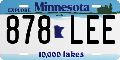 MN license plate 878LEE