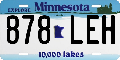 MN license plate 878LEH