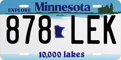 MN license plate 878LEK