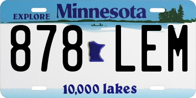 MN license plate 878LEM