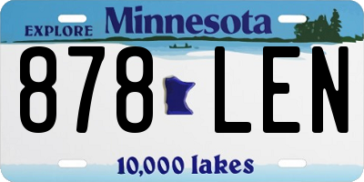 MN license plate 878LEN