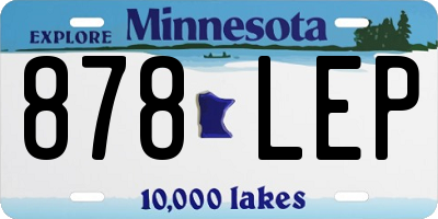 MN license plate 878LEP