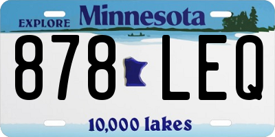 MN license plate 878LEQ