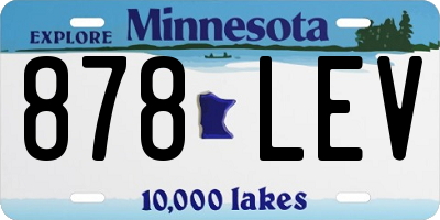 MN license plate 878LEV