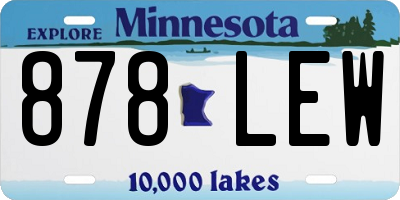 MN license plate 878LEW