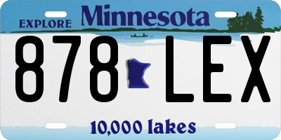 MN license plate 878LEX