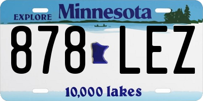 MN license plate 878LEZ