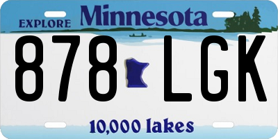 MN license plate 878LGK