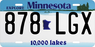 MN license plate 878LGX