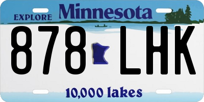MN license plate 878LHK