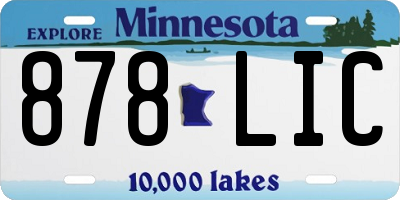 MN license plate 878LIC