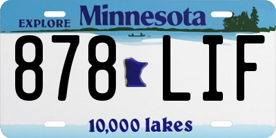 MN license plate 878LIF