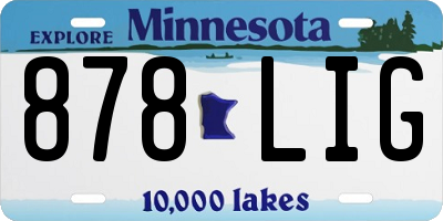 MN license plate 878LIG