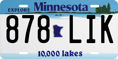 MN license plate 878LIK