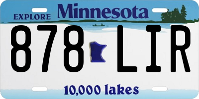 MN license plate 878LIR