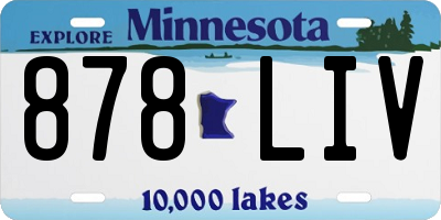 MN license plate 878LIV