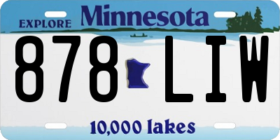 MN license plate 878LIW