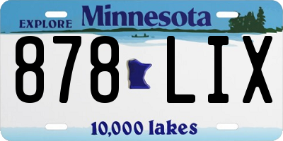 MN license plate 878LIX