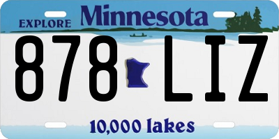 MN license plate 878LIZ