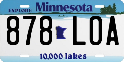 MN license plate 878LOA