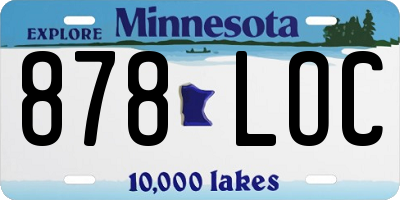 MN license plate 878LOC