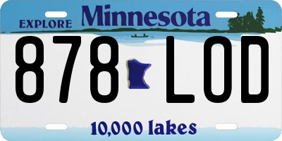 MN license plate 878LOD