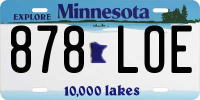 MN license plate 878LOE