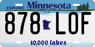 MN license plate 878LOF
