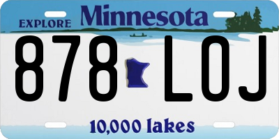 MN license plate 878LOJ